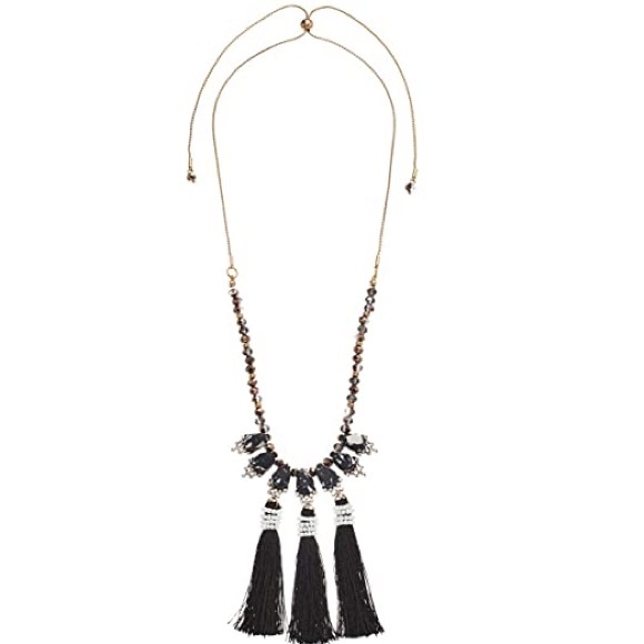 NWT Steve Madden Drop Fringe Necklace - Picture 7 of 8